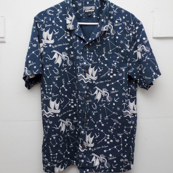 Patagonia Pataloha Shirt in Ho'okele Tidepool Blue Size Large - Picture 6 of 13